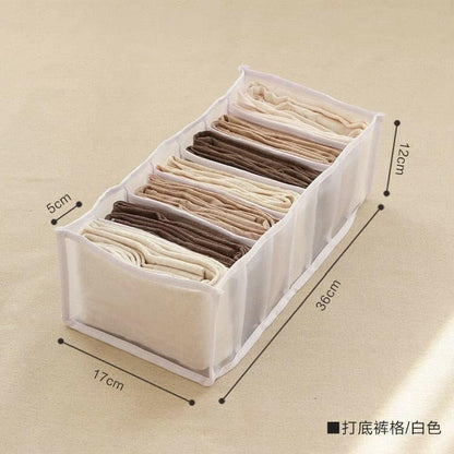 Jeans Compartment Storage Box Closet Clothes Drawer Mesh Separation Box Stacking Pants Drawer Divider Can Washed Home Organizer.