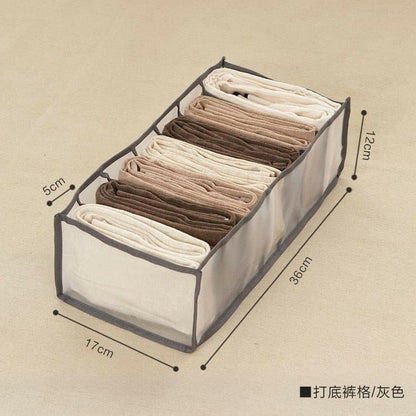 Jeans Compartment Storage Box Closet Clothes Drawer Mesh Separation Box Stacking Pants Drawer Divider Can Washed Home Organizer.