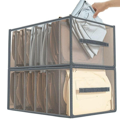 Jeans Compartment Storage Box Closet Clothes Drawer Mesh Separation Box Stacking Pants Drawer Divider Can Washed Home Organizer.