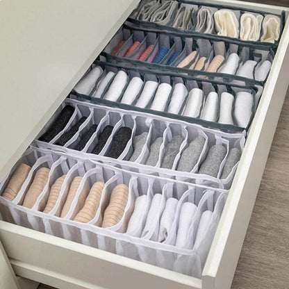 Jeans Compartment Storage Box Closet Clothes Drawer Mesh Separation Box Stacking Pants Drawer Divider Can Washed Home Organizer.