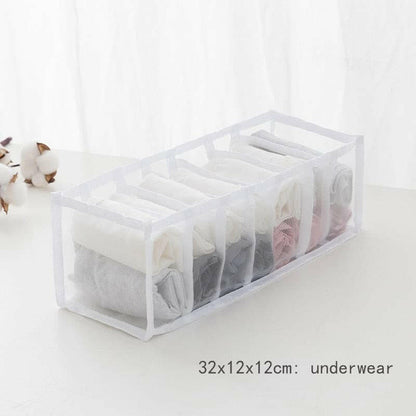 Jeans Compartment Storage Box Closet Clothes Drawer Mesh Separation Box Stacking Pants Drawer Divider Can Washed Home Organizer.